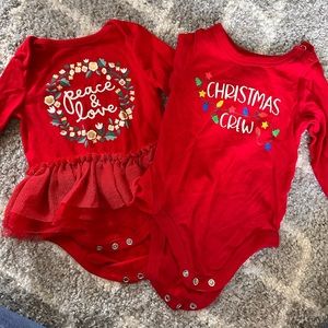 Christmas onesies size 6-9